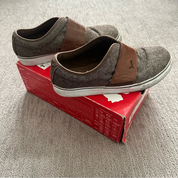 Men’s Puma Shoe Slip-On Size 9 Brown/White - Picture 6 of 9